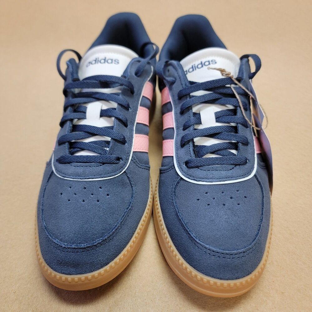 Adidas Breaknet Sleek Shoes Old Navy Pink White Womens 8 Casual Navy Pink Laces